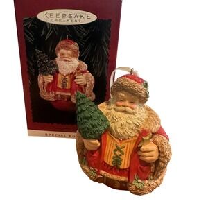 1996 Hallmark Keepsake Evergreen‎ Santa Special Edition Ornament